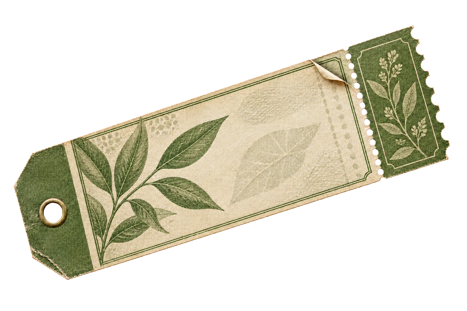 Moss-green botanical garden admission ticket